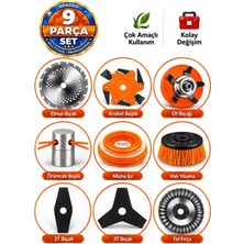 Dragro 9 Adet Benzinli Tırpan Başlıkları 26 mm 9 Diş Için Uygundur