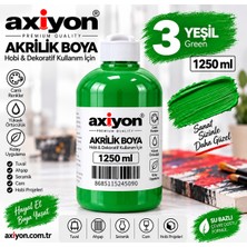 Axiyon Art Akrilik Boya 1250 ml Yeşil – Su Bazlı Hobi ve Dekoratif Boya