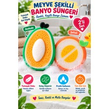 Open City 2'li Meyve Şekilli Banyo Süngeri Avokado Şeftali Bebek Çocuk Yıkama Duş Süngeri Yumuşak Sünger Seti!