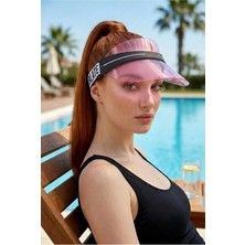 Gigi Luxe Kadın Güneş Koruyucu Renkli Pleksi Cam Vizör Plaj Şapkası