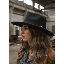 Gigi Luxe Kadın Ayarlanabilir Panama Kovboy Keçe Fötr Şapka