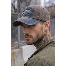 Gigi Luxe Orginal The Black Nakışlı Yıkamalı Deri Eskitme Cap Baseball Şapka Kep
