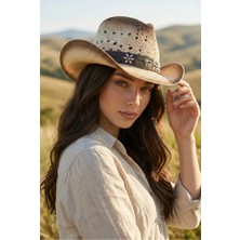 Gigi Luxe Vintage Bohem Kovboy Şapka Unisex Tasarım Hasır