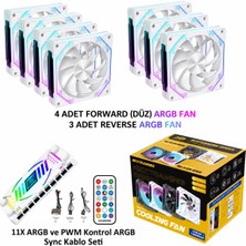 Next Gaming NG-O120W 7 Adet 120MM Argb Fan 11X Argb Pwm Slot Kontrolcü ve Kumanda Beyaz