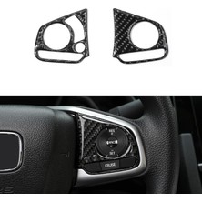 Stilix Garage Honda Civic Fc5 Fk7 Karbon Fiber Direksiyon Düğmesi Kaplama 2016-2020 2 Parça