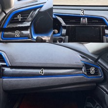 Stilix Garage Honda Civic Fc5 Fk7 2016-2021 Için 10. Nesil Panel Mavi Detay 5 Parça