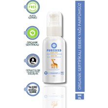 Pureseed Natural Organik Sertifikalı Parfümsüz Bebek Yağı 100 ml – Hassas Ciltler ve Yenidoğanlar İçin Doğal Bakım