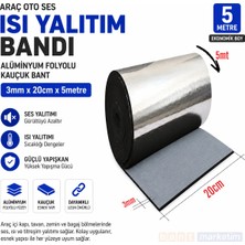 Evimdeyokyok Araç Oto Ses Isı Yalıtım Bandı 3mm x 20CM x 5 Metre Alüminyum Folyolu Kauçuk Izolasyon Bantı