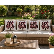 Velnox Dijital Baskılı Kırlent Kılıfı 4'lü – Fermuarlı Tek Taraflı Dekoratif Yastık Kılıfı 43X 43 cm