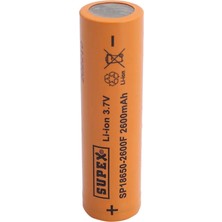 Elektronikçim Supex SP18650-2600F 3.7V 18650 Model 2600MAH 10A Deşarj Akımı Li-Ion Düz Kafa Pil