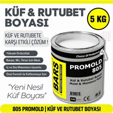 Bars Arge Toptan Promold 805 Küf ve Rutubet Nem Boyası - Nefes Alan, Anti Bakteriyel, Iç Dış Cephe Duvar Boyası 5 kg  1 Adet