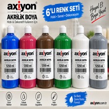 Axiyon Art Akrilik Boya 1250 ml 6’lı Set – Su Bazlı Hobi ve Dekoratif Boya