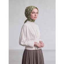 Ayshara Şakayık Çiçek Desenli Çift Taraflı Eşarp