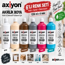Axiyon Art Akrilik Boya 1250 ml 6’lı Set – Su Bazlı Hobi ve Dekoratif Boya