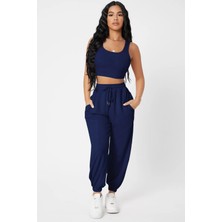 Sofya Passion Kadın Crop Atlet ve Lastik Paça Jogger Pantolon Ikili Takım