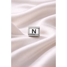 N Harf Charm | Çelik Bileklik Aksesuarı | Kişiye Özel Harf Modülü | Minimal & Şık Tasarım
