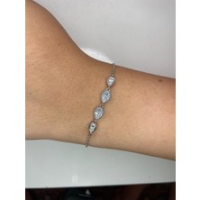 Solenya Gümüş Renk Zirkon Taşlı Bileklik
