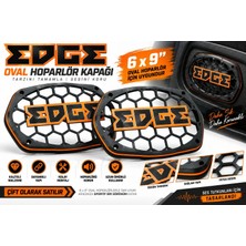 Edge Oval Hoparlör Kapağı - Edge Logolu Kaliteli Plastik Kayık Hoparlör Kapak - 2 Adet