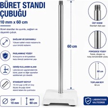 Labolist Büret Standı Çubuğu (10 mm Boy 60 Cm)