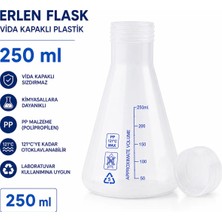 Labolist Erlen Flask Vida Kapaklı Plastik 250 ml - Mavi Skala