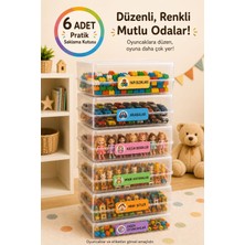 Nex10 6’lı Şeffaf Kapaklı Oyuncak Saklama Kutusu – Istiflenebilir Çocuk Odası Düzenleyici 32X20X10,5 cm