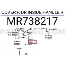 TŞT Mitsubishi L200 2000-2006 Kapı Kolu Çerçevesi Iç Sağ (Oem No: MR738217)