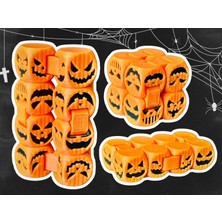 3D Baskı Balkabağı Zincir Fidget Oyuncak Katlanır Burgu Stres Atma Duyusal Anti Stres Oyuncak Turuncu