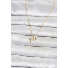 Adalı Store Pirinç Gold Renk Minimal Kutup Yıldızı Model Kadın Kolye