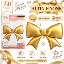 Avcı Parti Dünyası Altın Fiyonk Folyo Balon 55X43 cm | Hava ve Helyum Balon