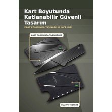 Adalı Store Kredi Kartı Boyutunda Katlanabilir Güvenlik Bıçağı Çift Uçlu Cüzdan Tipi Çakı