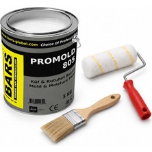 Bars Arge Toptan Promold 805 Küf ve Rutubet Nem Boyası - Nefes Alan, Anti Bakteriyel, Iç Dış Cephe Duvar Boyası 1 kg +Kestirme Fırça+ Özel Epoxy Rulo