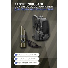 Adalı Store 7 Fonksiyonlu Acil Durum Düdüğü El Feneri Pusula Termometre Kampçı Düdüğü 1 Adet BX-313448