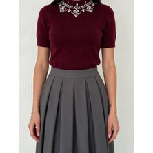 Maimoda Kadın 83 cm Tam Pileli Kumaş Etek