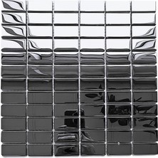 MozaiKristaL Mutfak Tezgah Arası ve Iç Dekorasyon Için, 23X48X6MM. Inox 30X30CM. Fileli Kristal Cam Mozaik