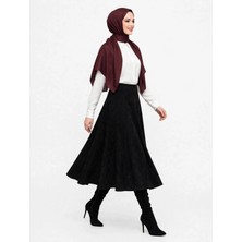 Maimoda Kadın Süet 90CM Uzun Tesettür Kloş Etek