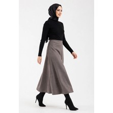 Maimoda Kadın Süet 90CM Uzun Tesettür Kloş Etek