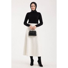 Maimoda Kadın Süet 90CM Uzun Tesettür Kloş Etek