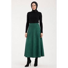Maimoda Kadın Süet 90CM Uzun Tesettür Kloş Etek