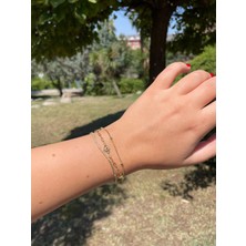 Solenya Gold Renk Göz Model Çoklu Bileklik