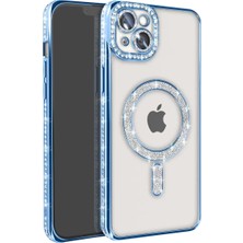 Sh Ticaret Apple Iphone 15 Kılıf Joke Simli Magneticsafe Kılıf - Mavi