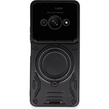 Sh Ticaret Xiaomi Poco C61 Kılıf Joy Lens Standlı Kapak - Siyah