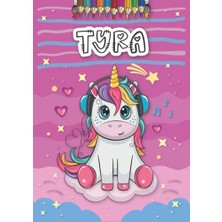 Mey İthalat Tyra: Personalized Coloring Book For, Theme: Unicorn, Birthday Gift Girl, Daughter..., 25 Designs With Name, Large Size A4 (Ca. 8.5 x 11 Inches), Ages: 4-8