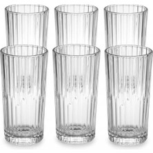Mey İthalat 6'lı Kesme Kristal Desenli Cam Bardak Seti, Klasik Tasarım Su, Meşrubat ve Ikram Bardağı Takımı 320 ml
