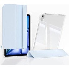 Mey İthalat Apple iPad Air 13 2024 Uyumlu Açık Mavi Magnetik, Ayrılabilen Airbagli Tablet Kılıfı