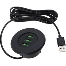 Mey İthalat 2860 USB 3 Port Hub Masaüstü Gömme Çoklayıcı Çoğaltıcı Kablolu Şarj