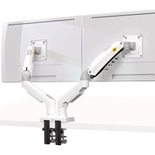 Mey İthalat Nb Çift Monitör Masa Montaj Standı, 17-27 Inç, 4.4~20 Lb Yük Kapasitesi, Her Ekran Için F160-W