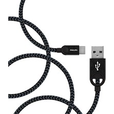 Mey İthalat DLC2628B Örgülü USB - Usb-C Şarj Kablosu, 1,2 Metre, Siyah
