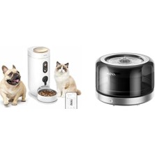 Mey İthalat Akıllı Evcil Hayvan Seti: Nutripal 10 Ultra Otomatik Mama Makinesi (4l; Aı Besleme, 1080P Kamera) ve WF20 Pro Su Pınarı (3l, Paslanmaz Çelik, 3 Akış Modu), Kedi Besleme ve Su Seti