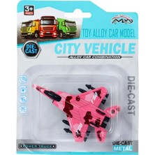 Mey İthalat F-15 Benzeri Die-Cast Metal Savaş Uçağı, Pembe Kamuflaj