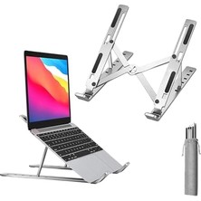Mey İthalat Laptop Yükseltici Metal Stand, Ayarlanabilir, MacBook Notebook Tablet Altlığı, Metal Dizüstü Bilgisayar Tutucu